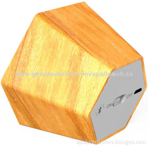 High-quality Wooden Bluetooth Speaker, Wooden Material, 5V DC, 500mA Input, Measures 70 x 70 x 50mm